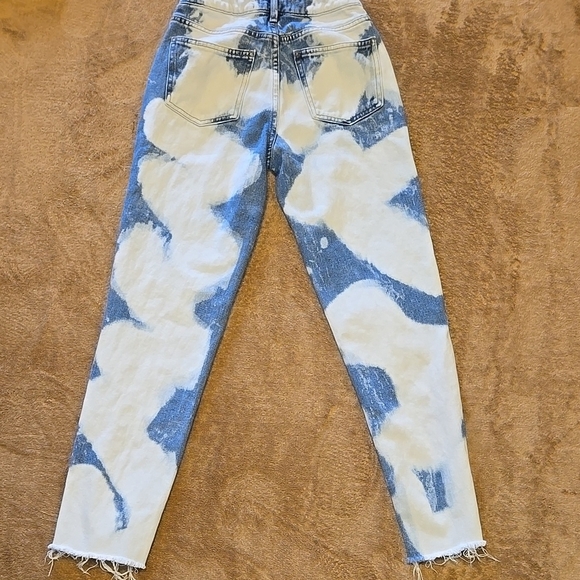 PacSun Blue White Bleached Mom Jeans Size 24 - Picture 3 of 5